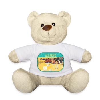 Retro badge, Algarve Portugal, beach summer sun - Teddy Bear - white - Front