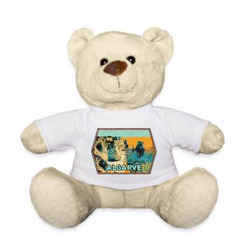 Retro badge, Algarve Portugal, beach summer sun - Teddy Bear - white - Front