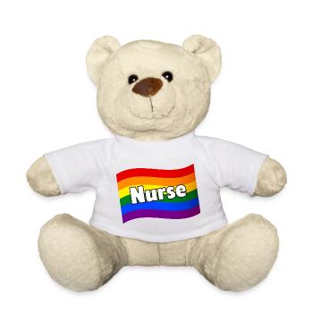Gay Pride gay nurse lesbian nurse rainbow flag LGB - Teddy Bear - white - Front