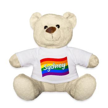 Gay Pride Sydney Australia rainbow flag LGBT LGBTQ - Teddy Bear - white - Front