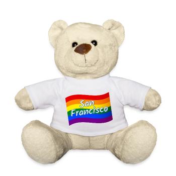 Gay Pride San Francisco rainbow flag LGBT LGBTQ - Teddy Bear - white - Front