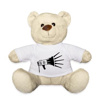 Speaker Propaganda Megaphone Symbol - Teddy Bear - white - Front