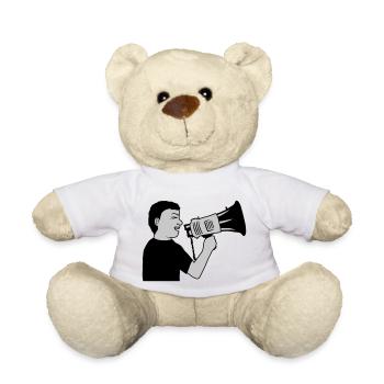Demonstration Megafon Propaganda Man - Teddy Bear - white - Front