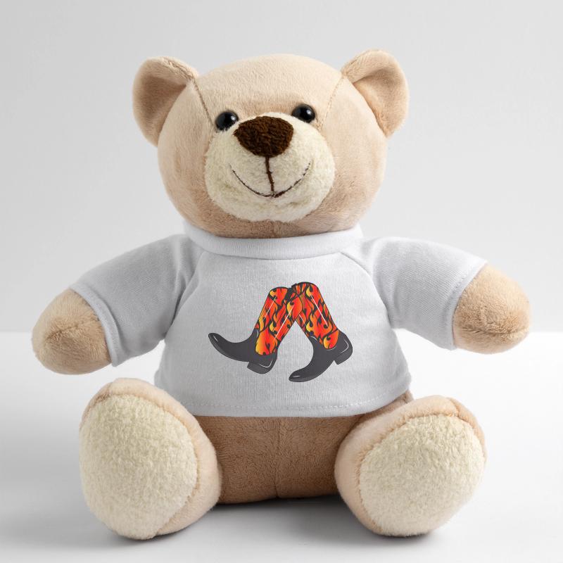 extravagant western boots with flame pattern Teddy Bear