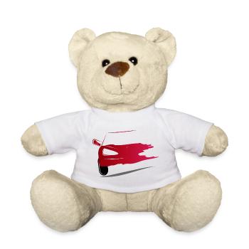 Drawing of a red sports car - Teddy Bear - white - Front