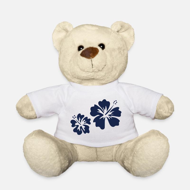 Blauer Hibiskus - Teddy - Weiß