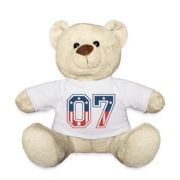 Number 07 USA - Teddy Bear - white - Front