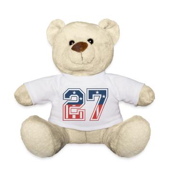 Number 27 USA - Teddy Bear - white - Front