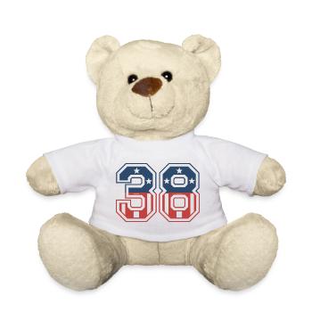 Number 38 USA - Teddy Bear - white - Front