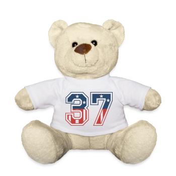 Number 37 USA - Teddy Bear - white - Front