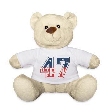 Number 47 USA - Teddy Bear - white - Front