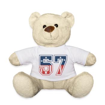 Number 57 USA - Teddy Bear - white - Front