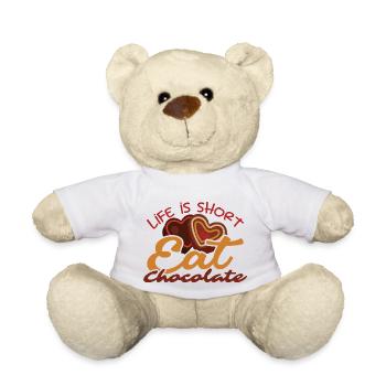 Ich esse Schokolade - Das Leben ist kurz Esse Schokolade - Teddy - Weiß - Vorne