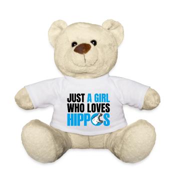 JUST A GIRL WHO LOVES HIPPOS - Teddy Bear - white - Front
