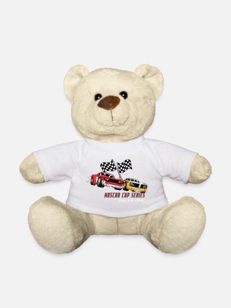 NAS CAR Cup Series Rennmotif - Teddy - Weiß