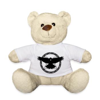 Wikinger Symbol Nordisch Zeichen Raben Rabe Tribal - Teddy - Weiß - Vorne