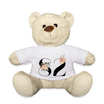 82nd Anniversary Flowers (Gift of 82 years) - Teddy Bear - white - Front