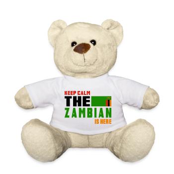 Keep Calm Sambia Flaggen Design - Teddy - Weiß - Vorne