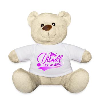 Mei Dirndl is in da Wäsch Trachtenshirt Madl - Teddy - Weiß - Vorne