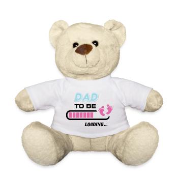 futur papa. Patienter cadeau naissance - Nounours - blanc - Devant