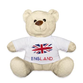 Flag Patriot Gift Home Country Flag Angleterre - Nounours - blanc - Devant