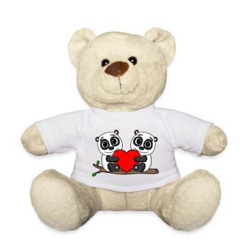 Pandas Herz Panda - Teddy - Weiß - Vorne