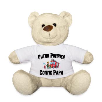 Futur Pompier Comme Papa Cadeau enfant - Nounours - blanc - Devant
