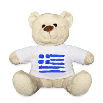 Blue Streaks Greek Flag - Teddy Bear - white - Front