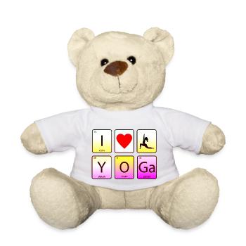 yoga méditation mignon drôle paix zen amour cool - Nounours - blanc - Devant