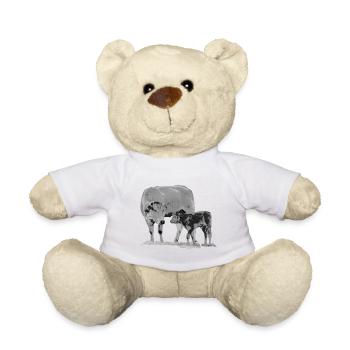 Kuh mit Kalb - Teddy - Weiß - Vorne