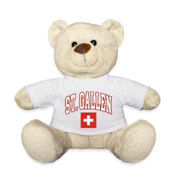 St Gallen schweiz flagge - Teddy - Weiß - Vorne