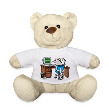 Working hard - Teddy Bear - white - Front