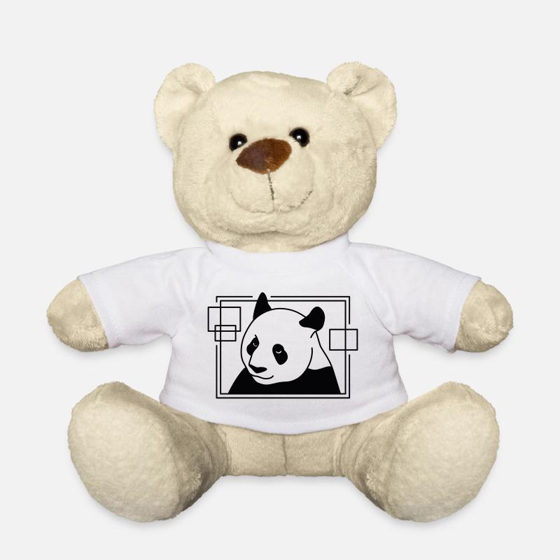 Panda en forme géométrique - Conception d’art au trait - Nounours - blanc