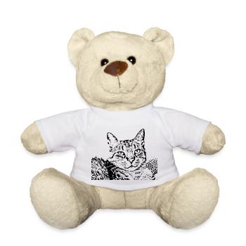 chat noir chat chaton doux cadeau de Noël - Nounours - blanc - Devant