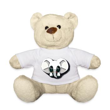 Petit éléphant Dessin animé Aventure mignonne 11 - Nounours - blanc - Devant