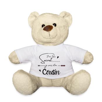 Je vais être cousin - Nounours - blanc - Devant