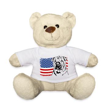 Chinese Shar-Pei Amerika Fahne Hunde Wilsigns - Teddy - Weiß - Vorne