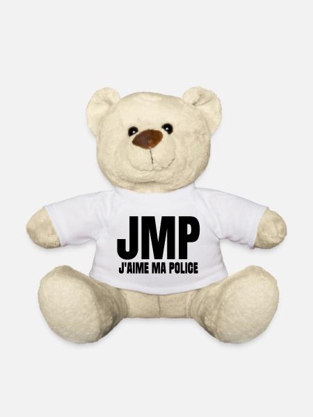 policier, je suis policier, j'aime ma police - Nounours - blanc