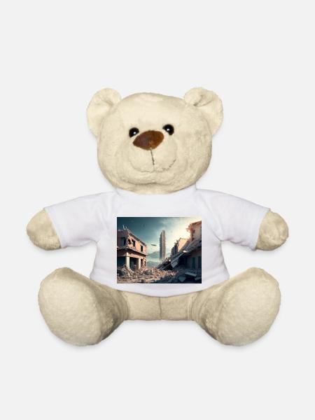 Erdbeben-Überlebende im Weltraum - Futuristisches - Teddy - Weiß