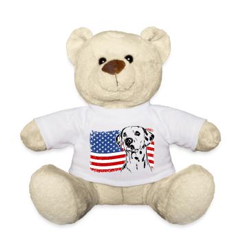 Dalmatiens Amérique Flag Dogs Wilsigns - Nounours - blanc - Devant