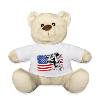 German Wirehair America Flag Dogs Wilsigns - Nounours - blanc - Devant
