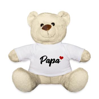 Papa Heart Dear Father - Teddy Bear - white - Front
