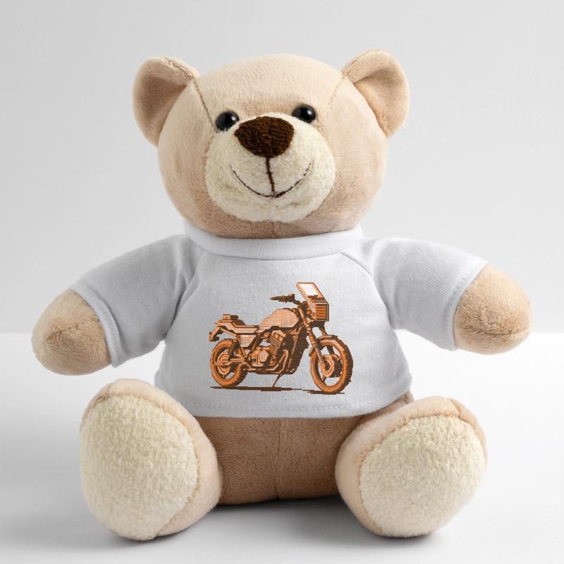 Moto dans un magnifique graphisme vectoriel rétro 8 bits Nounours