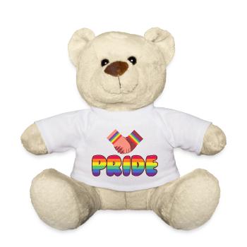 Gay Pride Rainbow Handshake CSD LGBTQ - Nounours - blanc - Devant