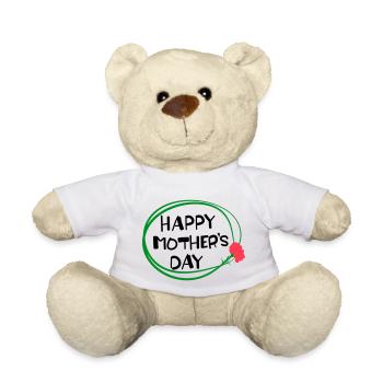 Happy Mother's Day lettering 3 - Teddy Bear - white - Front