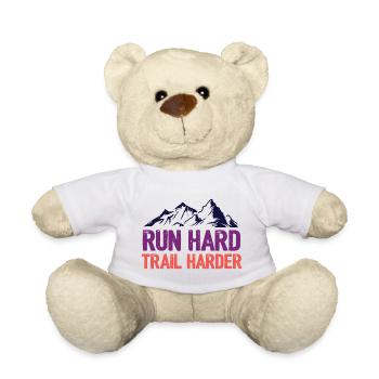 Run Hard. Trail Harder. - Teddy Bear - white - Front