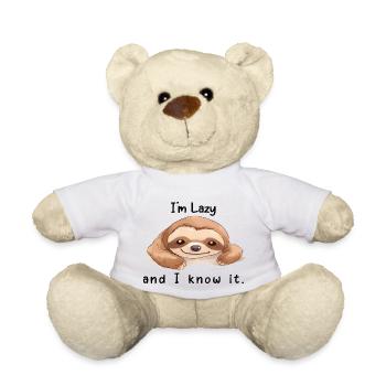 I ́m Lazy and i know it - Teddy Bear - white - Front