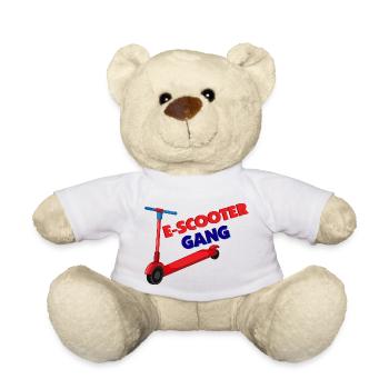 E-Scooter Roller Scooter - Teddy Bear - white - Front