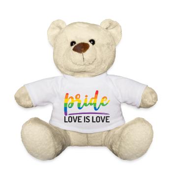Fierté LGBTQ+. L’amour est l’amour. - Nounours - blanc - Devant