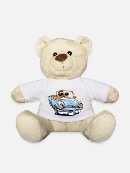 Marc en cabriolet - Nounours - blanc